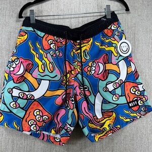 Neff Octopus Graphic Swim Trunks Multicolor NWT Size S 30